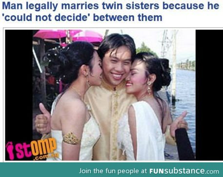 Marrying twin sisters