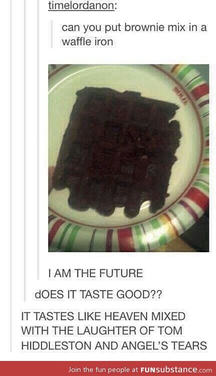 A brownie waffle