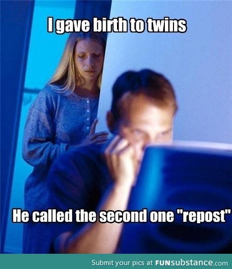 Internet husband has twins