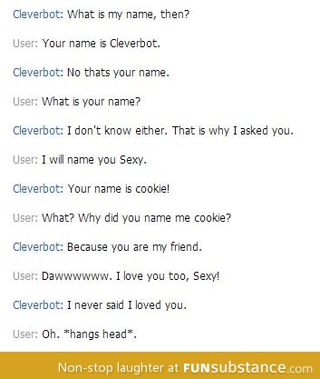 Wow, Cleverbot, that's cold.