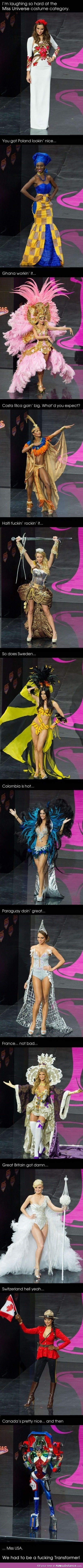 Miss Universe costume category... wait for it...