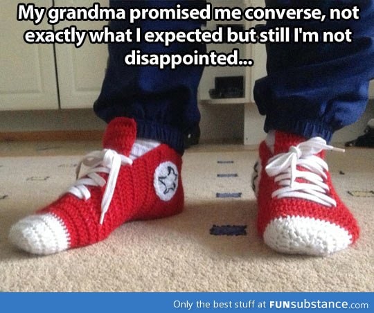 Crochet converse slippers