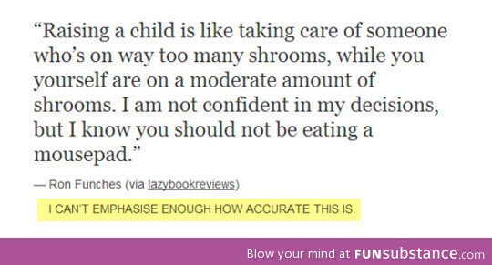Raising children, accurately described