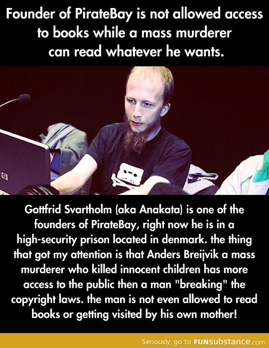 He can't read books but a mass murderer can