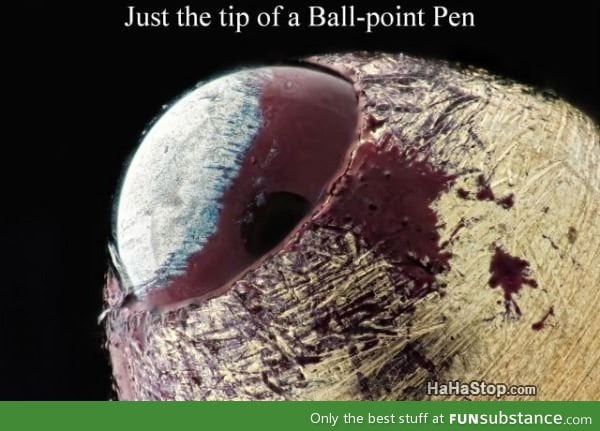Just the tip of a ball point pen