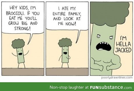 admit it... the broccoli's got more muscle then you