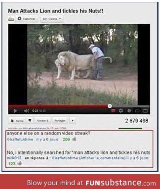 Pervert attacks lion