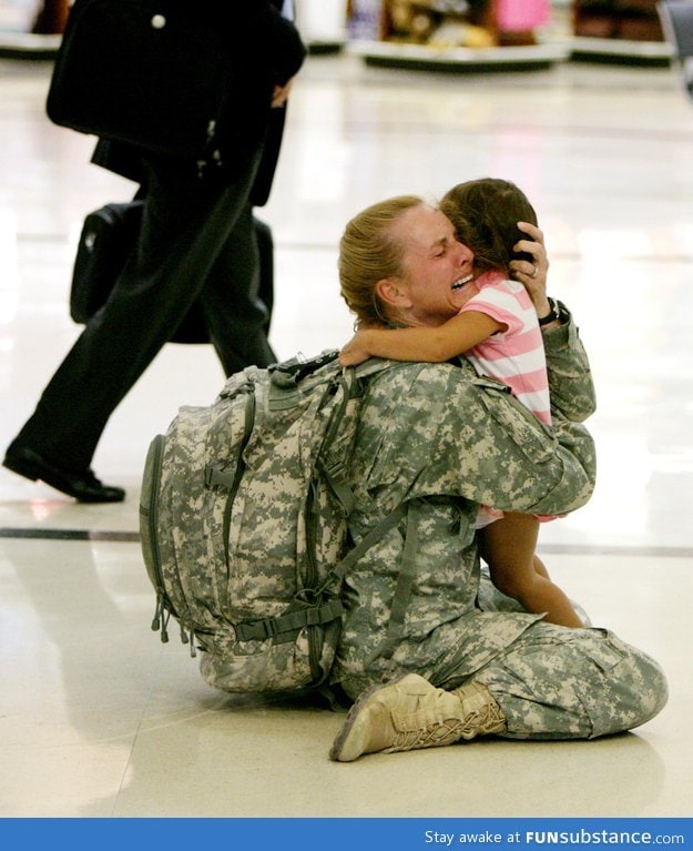 Terri Gurrola reuniting with her daughter after serving 7 months in Iraq.