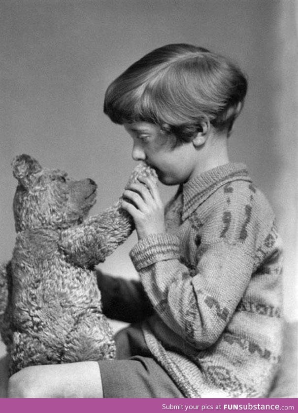 The real Winnie the Pooh and Christopher Robin. (1927)