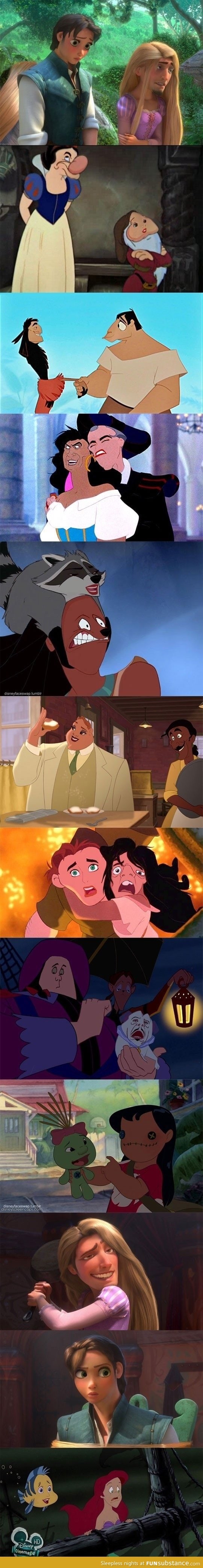 Disney face swaps get awkward