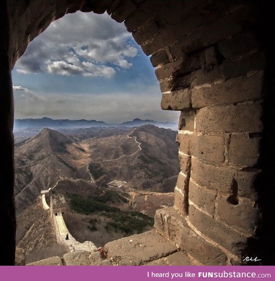 Amazing view from the Great Wall of China