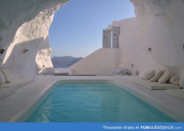 Cave Pool in Santorini