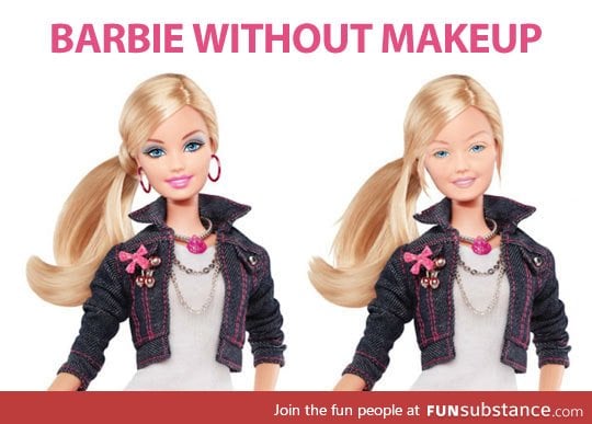 Barbie doll without makeup