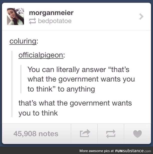 That's what the government wants you to think