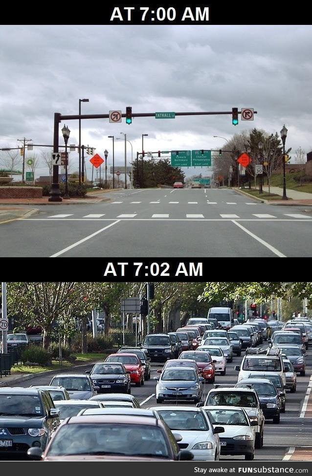 This is how traffic works every single morning