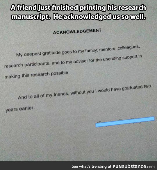 Research acknowledgement