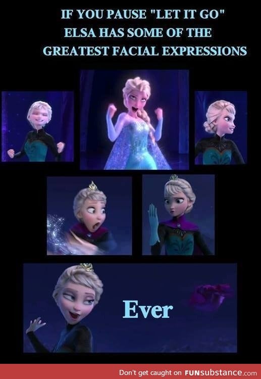 Elsa's facial expressions