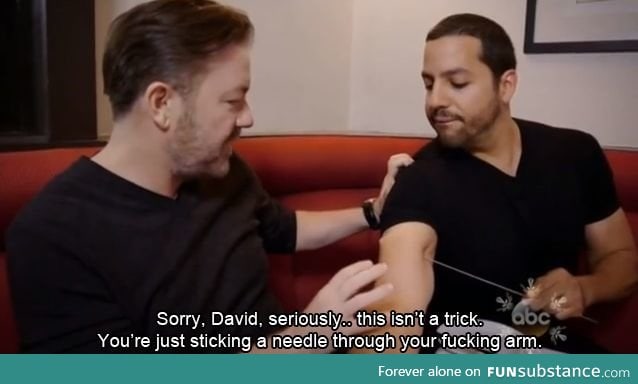 Ricky gervais telling david blaine like it is