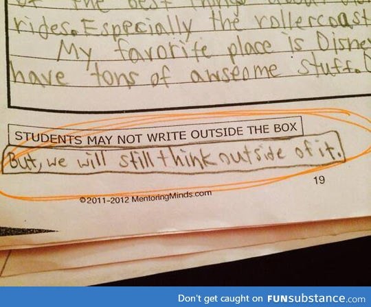 9-year-old student with some standardized test sass