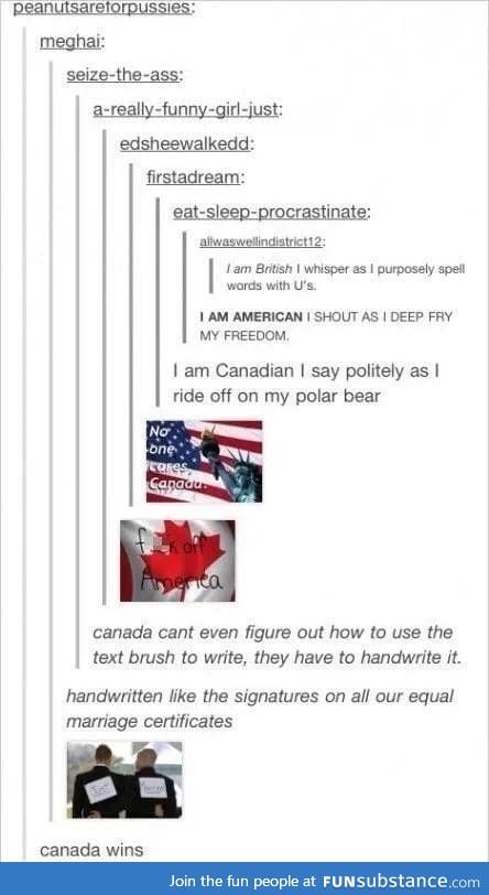 You win this round, Canada