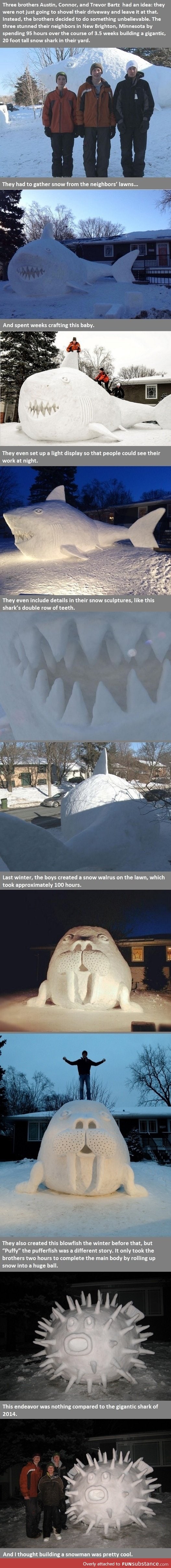 Amazing snow sculptures