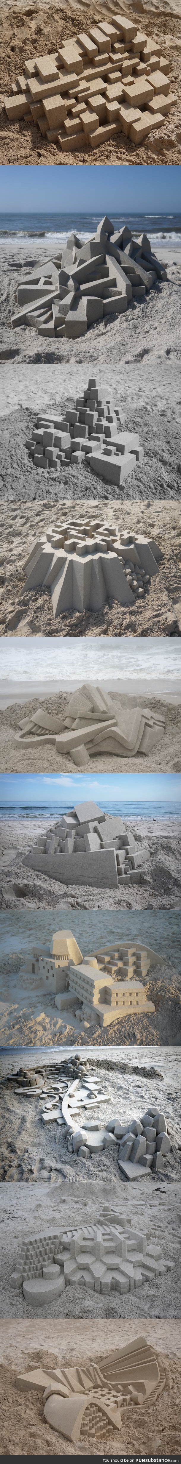 Geometric Sand Castles by Calvin Seibert.