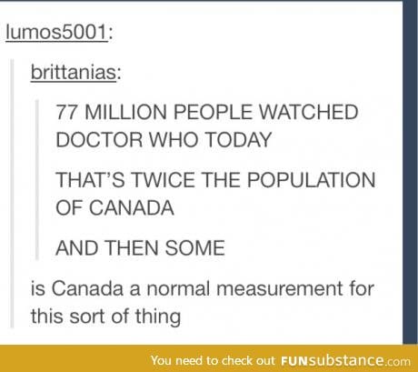 Using canada to measure population