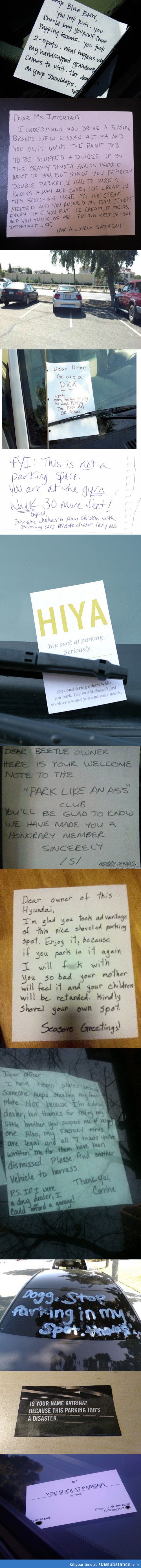 Funny Furious Windshield Notes