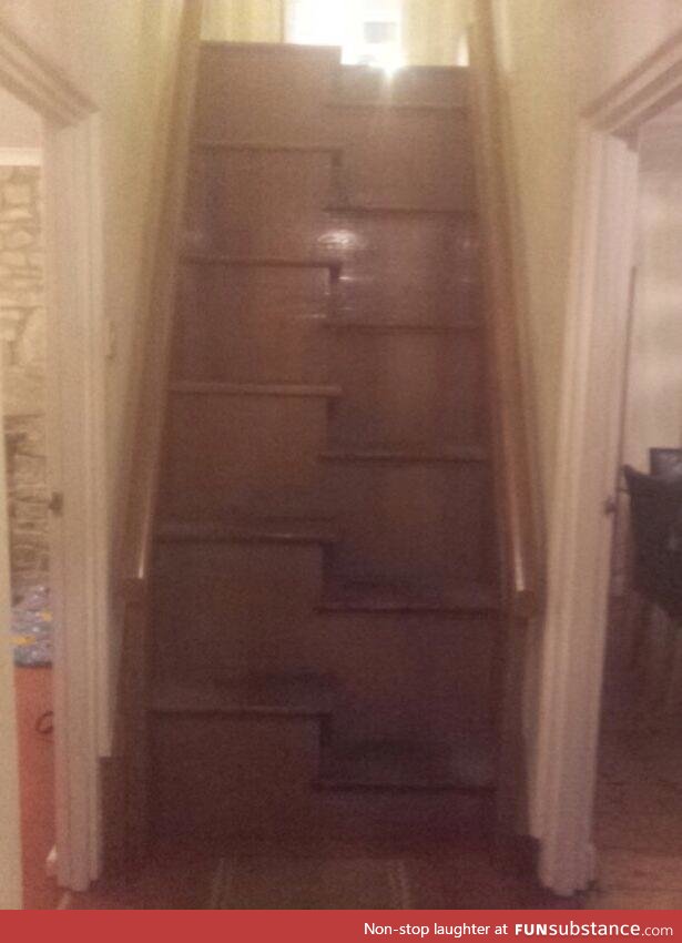 These are the stairs at my gf's grandparents house!