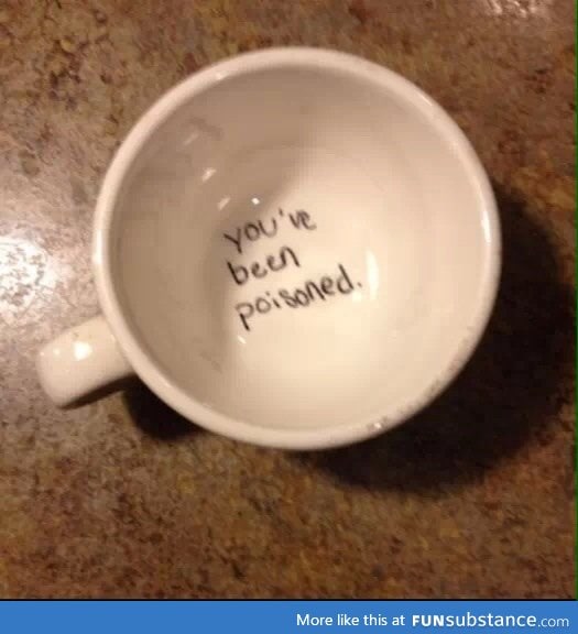 Imagine finishing your drink and seeing this at the bottom of the cup...