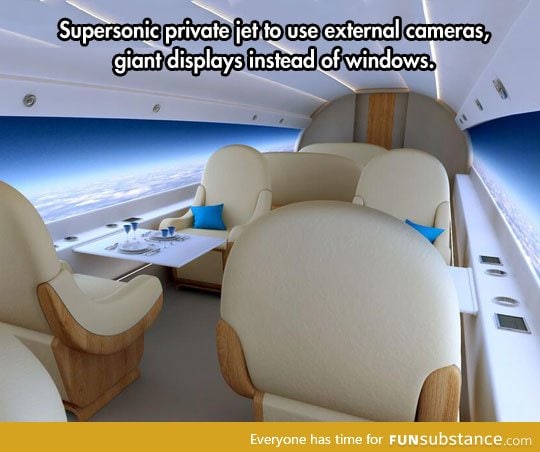 Amazing private jet design with no windows