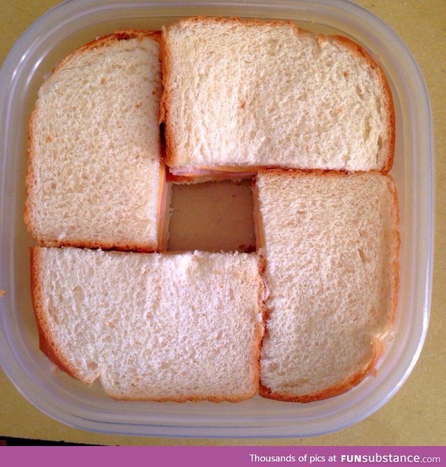 This is how I fit 2 sandwiches into a lunchbox