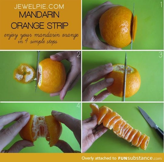 Easy way to peal a mandarin orange