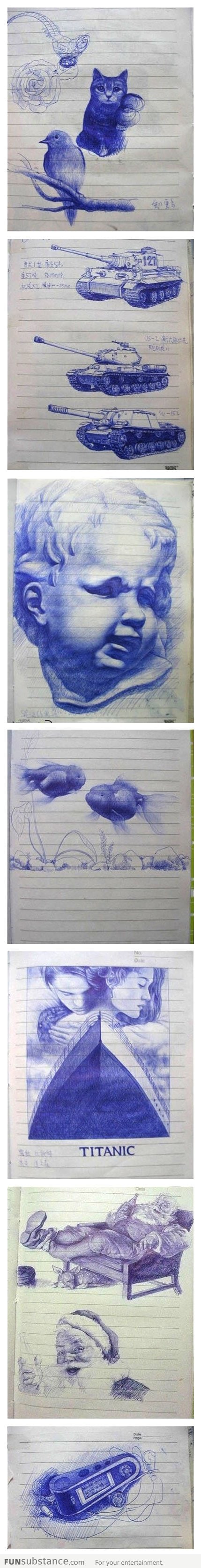 Awesome pen drawings