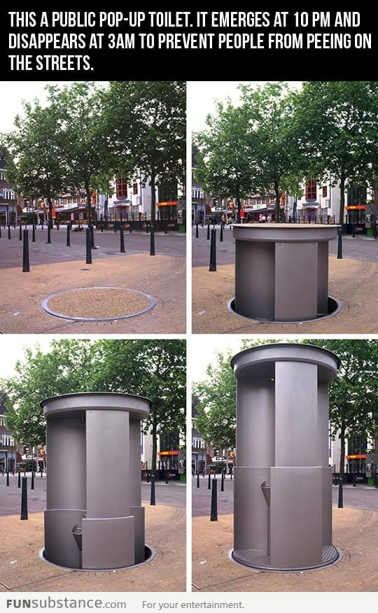 Public pop-up toilet