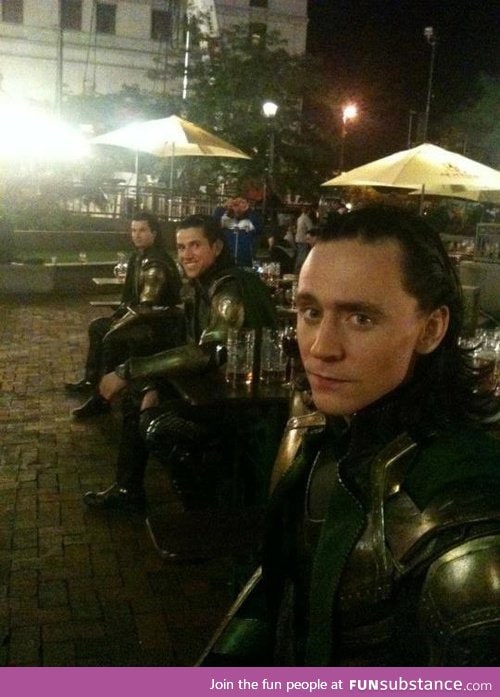 Loki and his stunt doubles