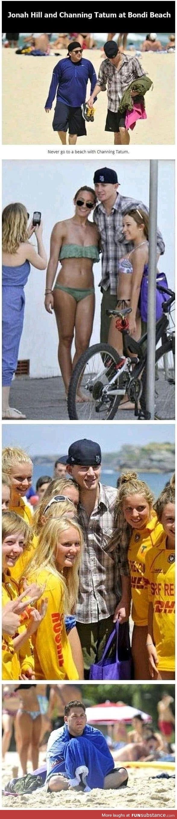Never go to a beach with Channing Tatum