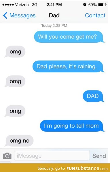 my dad just recently learned about “omg”