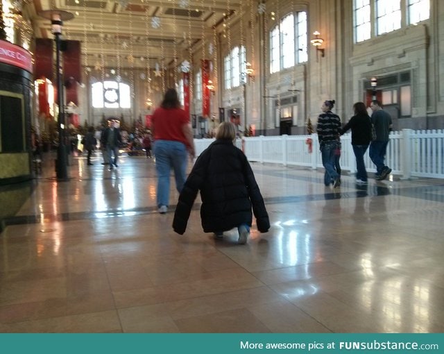 My little cousin offered to carry my coat around Union Station