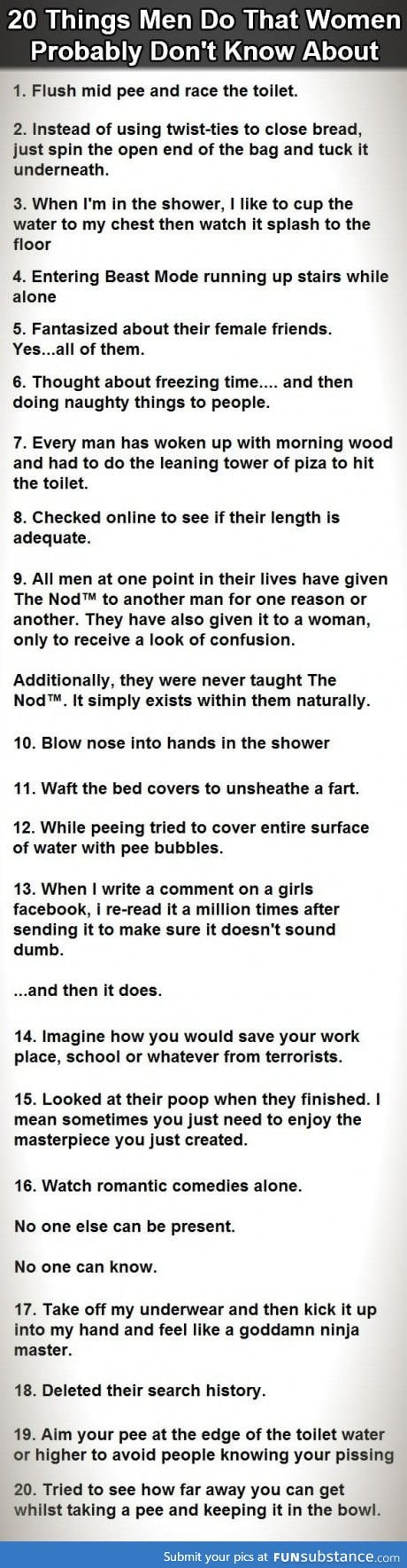 20 things that men do
