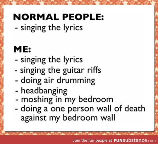Regular People vs. Me singing