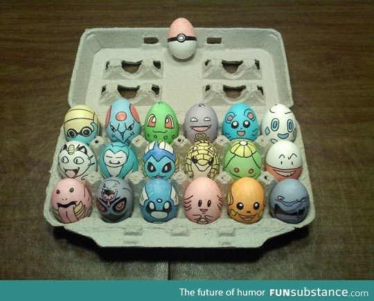 Pokemon painted eggs