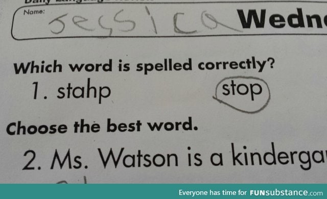 Spelling test... What r u doing?