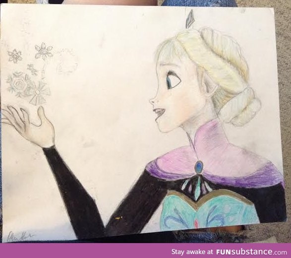 One time I drew Elsa.... (I guess art goes here?)