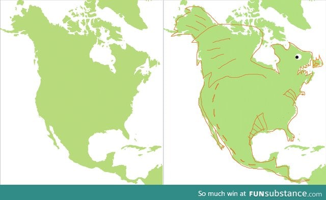 Sometimes I think North America is a fat dragon