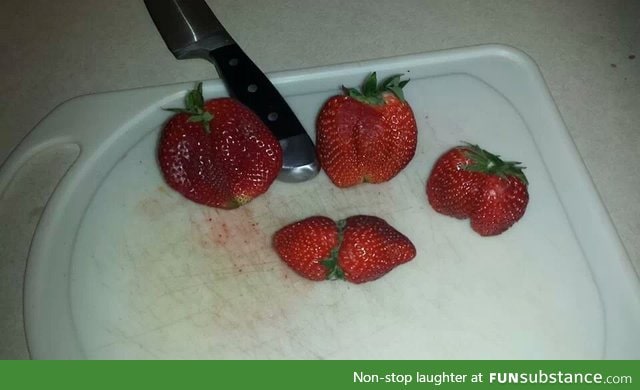 My abnormally special bunch of strawberries!