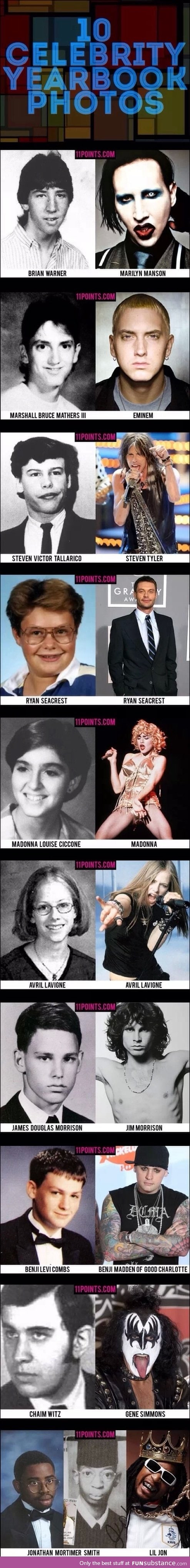 Celeb Yearbook Photos Then and Now