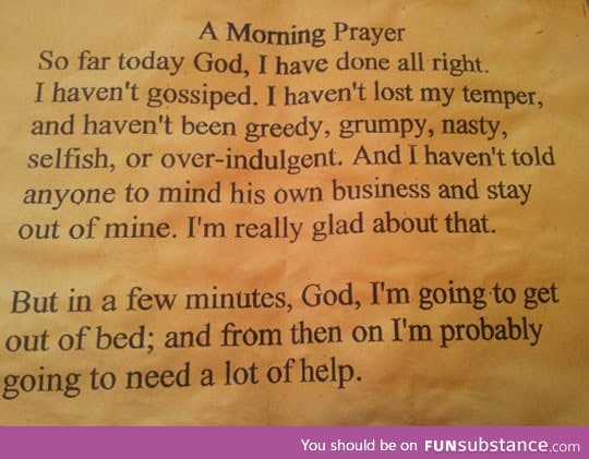 A morning prayer