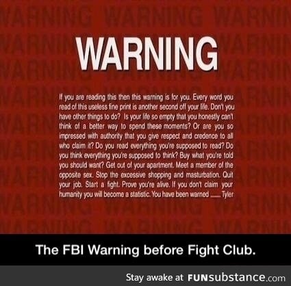 FBI warning in fight club