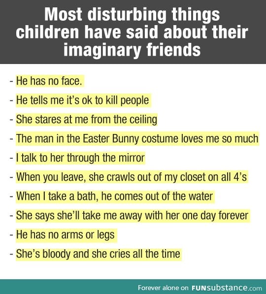 Creepy things children tell about their imaginary friends